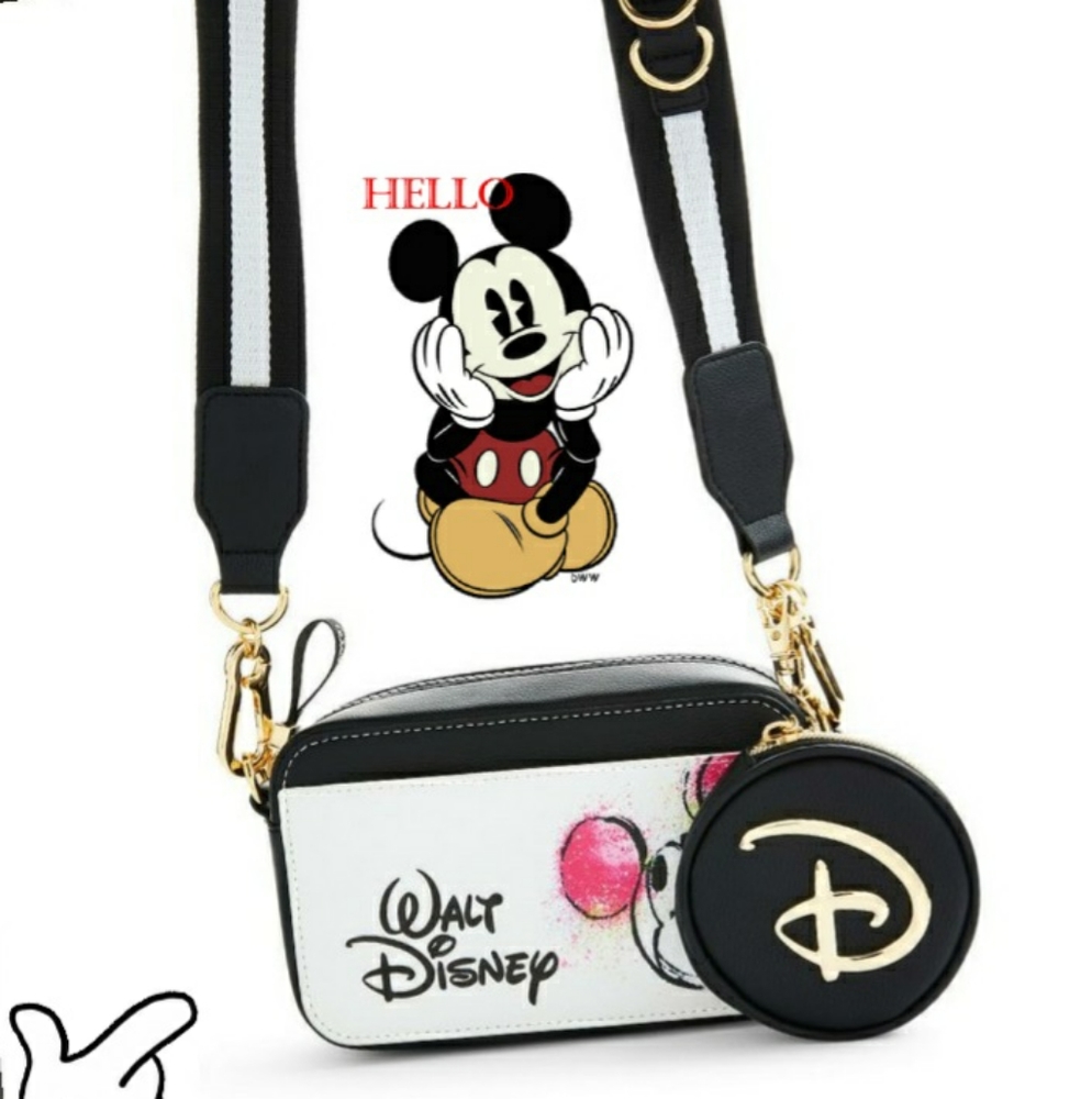 Disney Mickey Mouse Graffiti Crossbody Bag w/ Coin